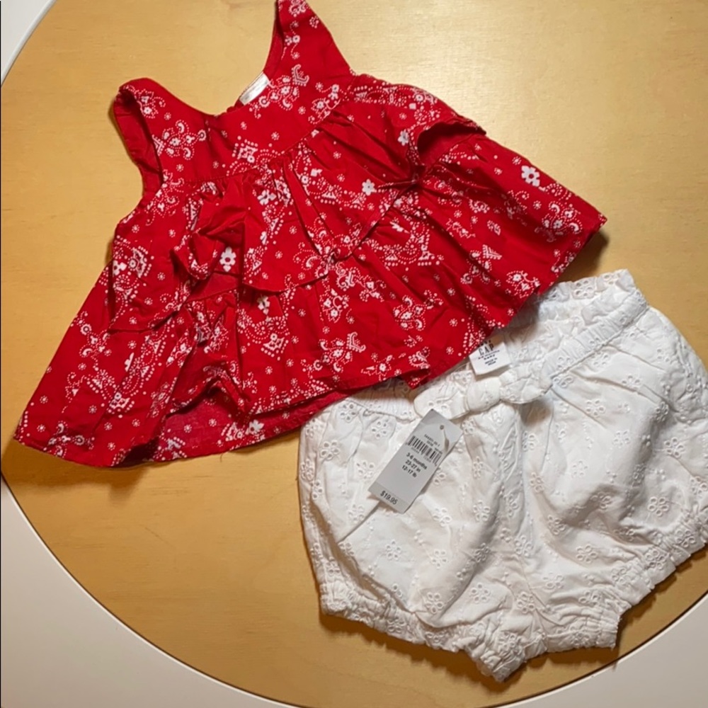 Baby gap eyelet shorts & Osh Kosh Bgosh ruffle tee